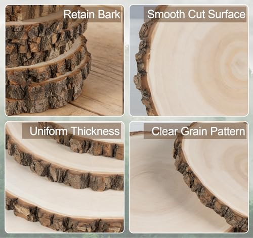 8Pcs Natural Wood Slices for Centerpieces (8 Count)