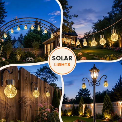 Solar Lights Outdoor Hanging Lantern Garden Decor for Outside 16Pc (16 Count)