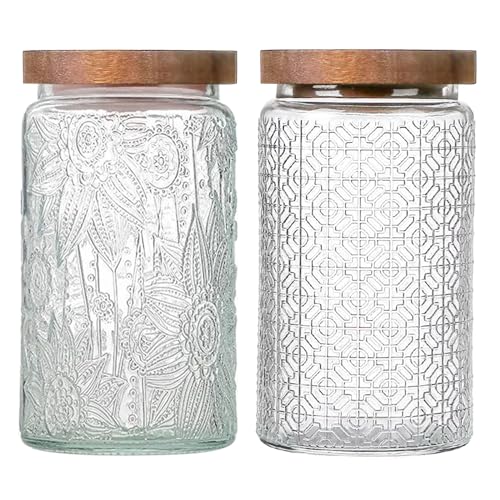 Vintage Glass Jars with Wooden Lids