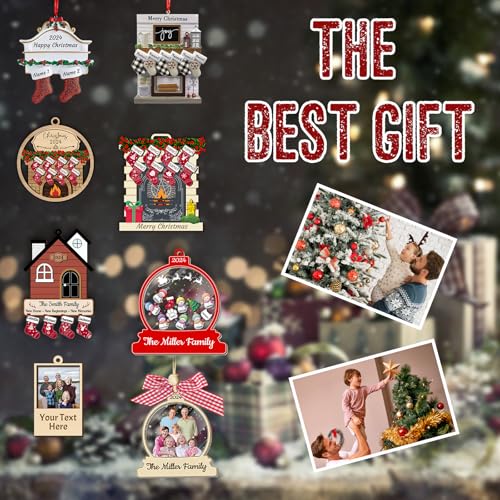 Personalized Deer Christmas Ornaments with Names of 2