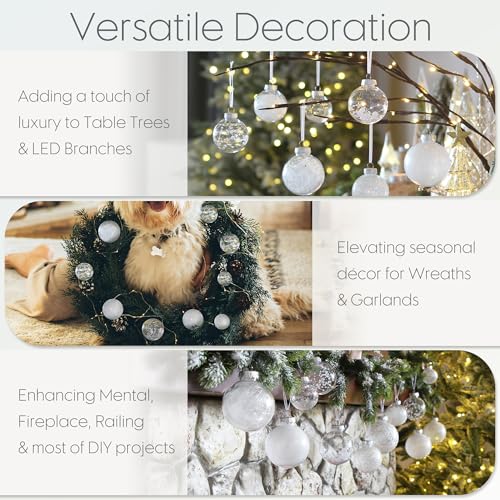 30 Pack Clear Christmas Ball Ornaments with Fillers (30 Count)