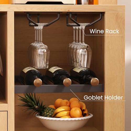 73" Tall Arched Bakers Rack with Power Outlet and LED Light
