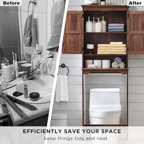67" Tall Farmhouse Over The Toilet Storage Bathroom Cabinet