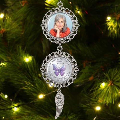 Metal Memorial Ornament with Custom Photo