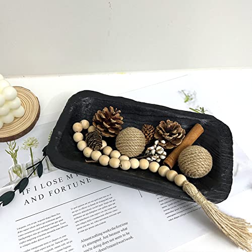 Wooden Dough Bowl Decor