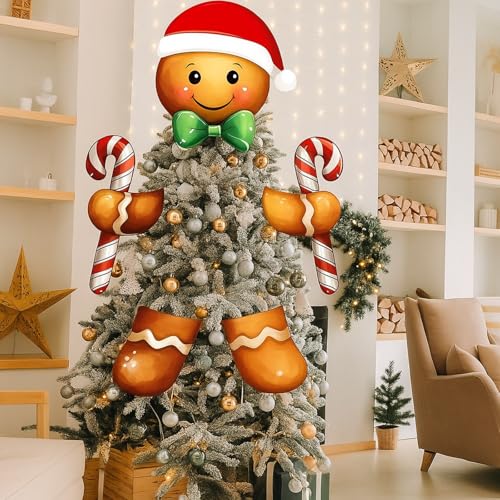Gingerbread Man Christmas Tree Topper Xmas Party Decoration