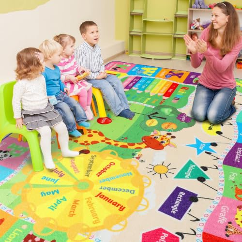 BENRON 7x10 Kids Rug for Playroom Classroom