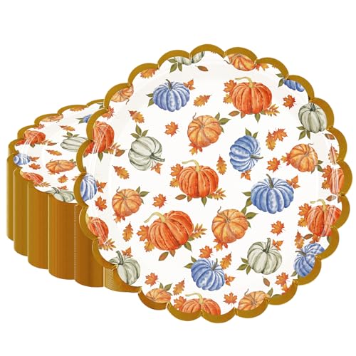 50 Pack Fall Pumpkins Paper Plates