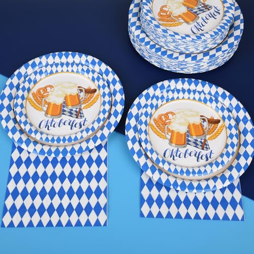 150Pcs Oktoberfest Paper Plates & Napkins (150 Count)