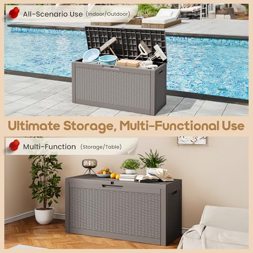 80 Gallon Outdoor Storage Box Waterproof Deck Box for Patio