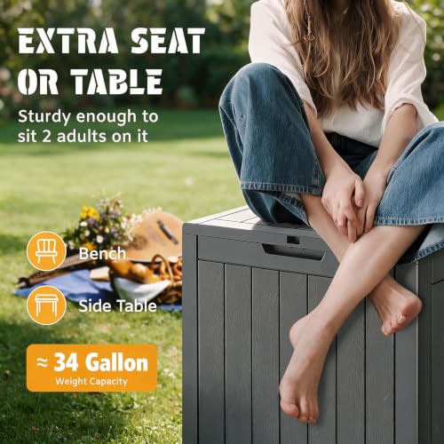 32 Gal Outdoor Storage Box Waterproof Lockable