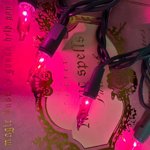 Christmas Lights 100 Count Pink Christmas Tree String Lights with Green Wire for Outdoor Indoor Christmas Decorations Wedding Decorations Valentines Day Decor