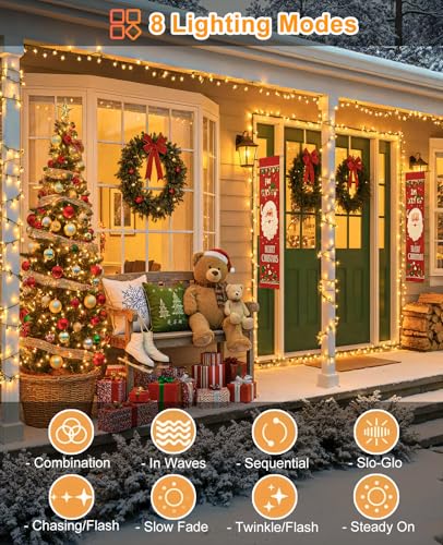 40FT 120 LED Christmas Lights Outdoor