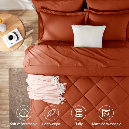 Full Comforter Set 82"x86" Burnt Orange