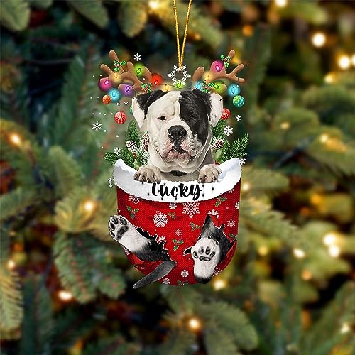 American Bulldog Christmas Tree Ornament