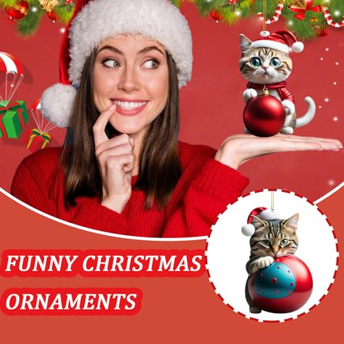 Funny Christmas Cat Christmas Tree Ornaments 10 Pcs