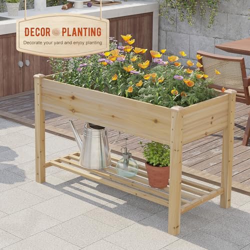 Raised Garden Bed with Shelf