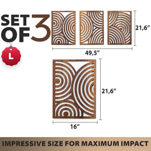Modern Wooden Wall Sculptures (3 Count)