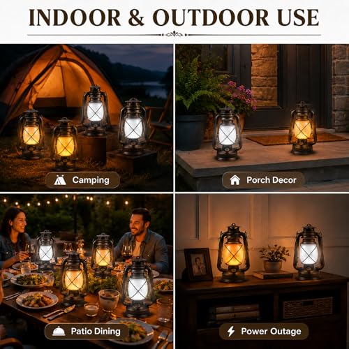 USB Rechargeable Lanterns 4 Pack with Remote Control 4 Modes Lights (4 Count)