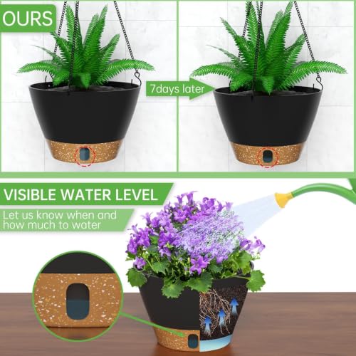 2 Pack 10 Inch Hanging Planters for Indoor Plants (72 Count)