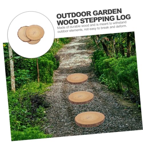 Wood Stepping Log Garden Stone Decorative Beige Wood Paver