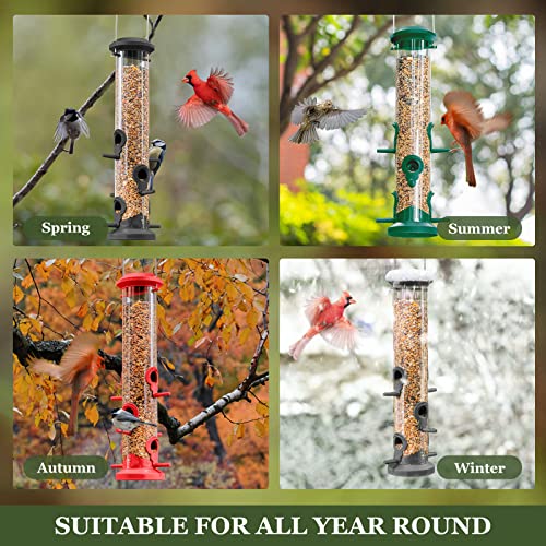 2 Pack Tube Bird Feeders for Outdoors Hanging
