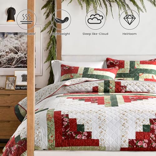 Handmade Quilted 100% Cotton Queen Comforter Set for Bed