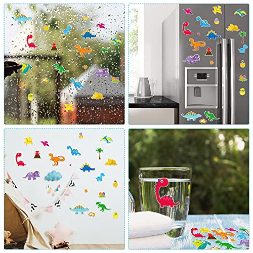 20 PCS Dinosaur Thick Window Gel Clings for Kids Toddlers (140 Count)