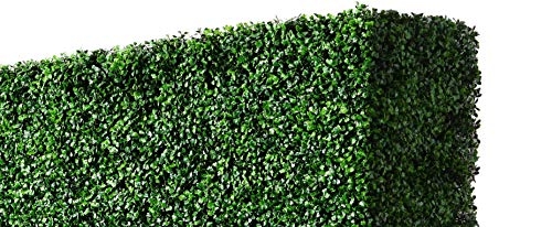 Upgraded Artificial Boxwood Hedge Wall with Gray Color Planter