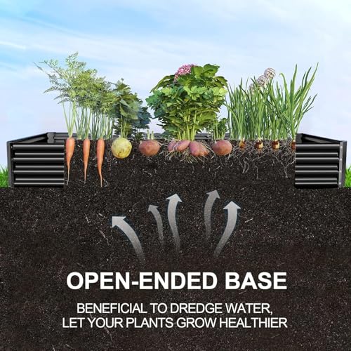 12×4×1ft Galvanized Raised Garden Bed Kit for Vegetables 2 Pack (2 Count)