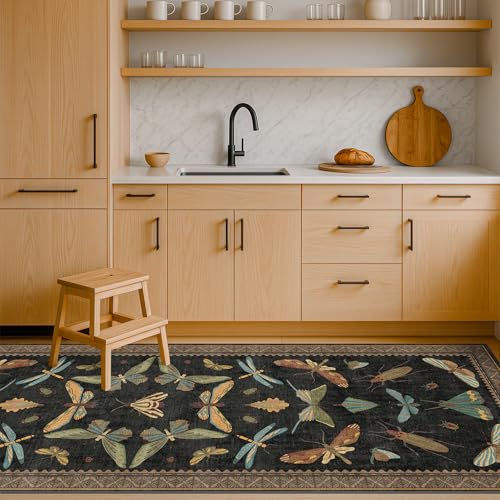 2x6 Black Entryway Runner Rugs Washable Non Slip Runners for Hallway (12 Sq Ft)