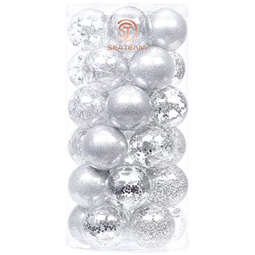 30 Pack Clear Christmas Ball Ornaments with Fillers (30 Count)