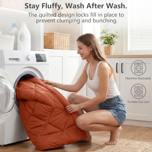 Full Comforter Set 82"x86" Burnt Orange