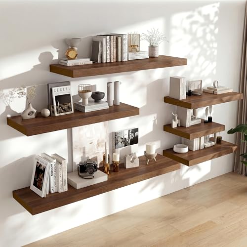36 x 12 Deep Floating Shelves Wall Mounted Set of 1 Walnut