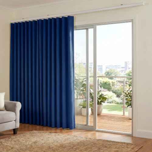 Room Divider Curtains Blackout Floor to Ceiling Curtain with Hook Sliding Door Curtains Ceiling Mount Extra Wide Curtain Wall Divider for Room Separation