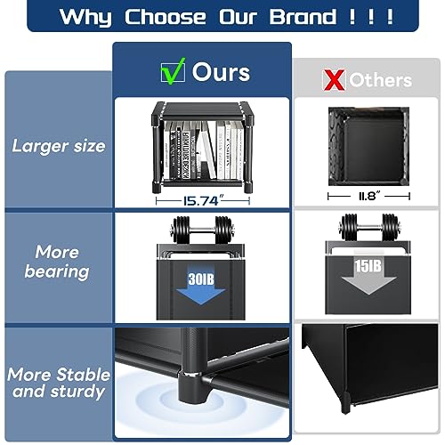Black Book Shelf 10 Cube Storage Organizer Bookcases Closet (10 Count)