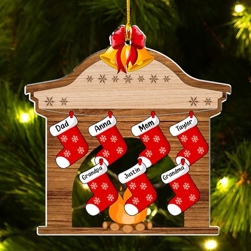 Stocking Personalized Family Christmas Acrylic Ornament 2025