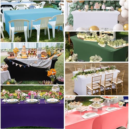 6ft Blackish Green Stretch Spandex Table Cover (2 Count)