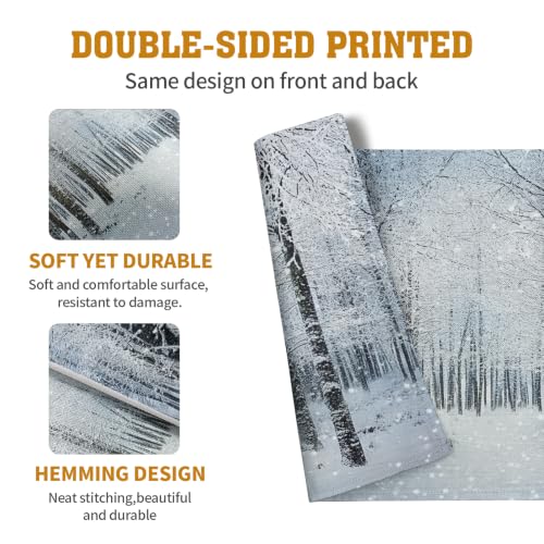 Winter Placemats Set of 4 Snowy Forest Table Place Mats (4 Count)
