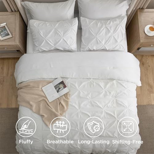 7 Piece White Comforter & Sheet Set