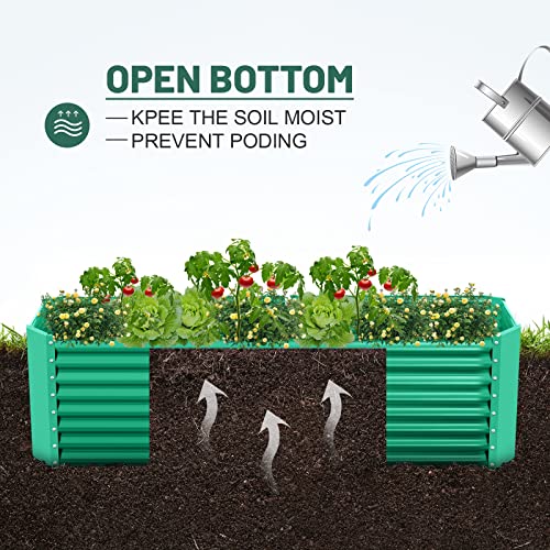 6×3×2 ft Galvanized Metal Raised Garden Bed
