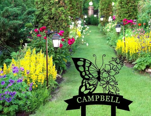 Custom Butterfly Garden Sign with Metal Stake