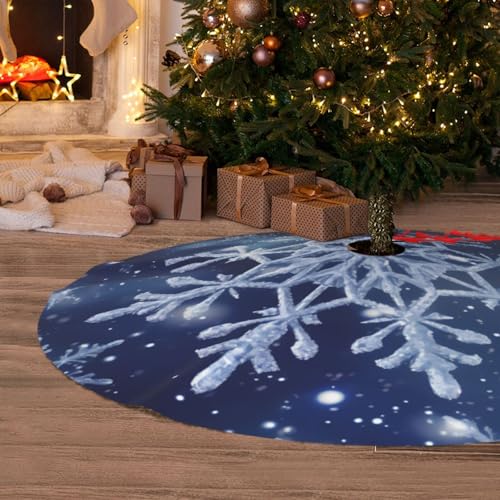 36" Blue Snowflakes Christmas Tree Skirt