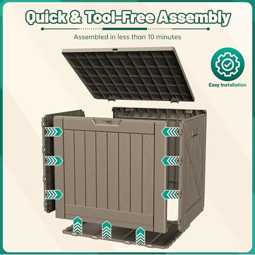 40 Gallon Deck Box Lockable Outdoor Storage Box Waterproof for Patio