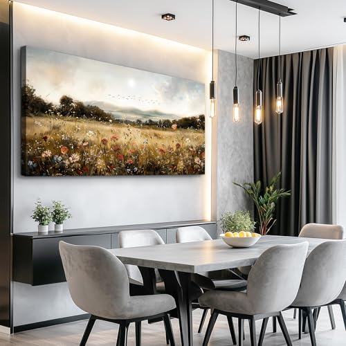 Modern Canvas Print Wall Art Vintage Home Decorlawn Painting With Floral Wall Art Printsclassic Landscape Office Living Room Bedroom Wall Decor Home Decorcan Be Hung Directly 24x48 Inches