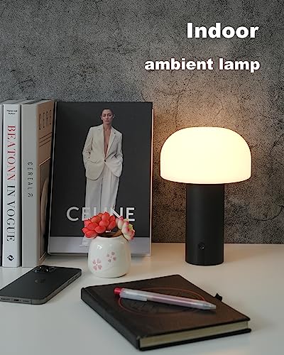 Small Cordless Mushroom Table Lamp