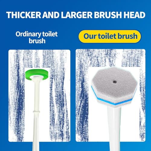 Disposable Toilet Brush Cleaning System with 50pcs Refills Pads Replacement Heads