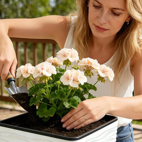 Garden 2 Pack 22" H. White Square Tapered Planter with Inside Pots (2 Count)
