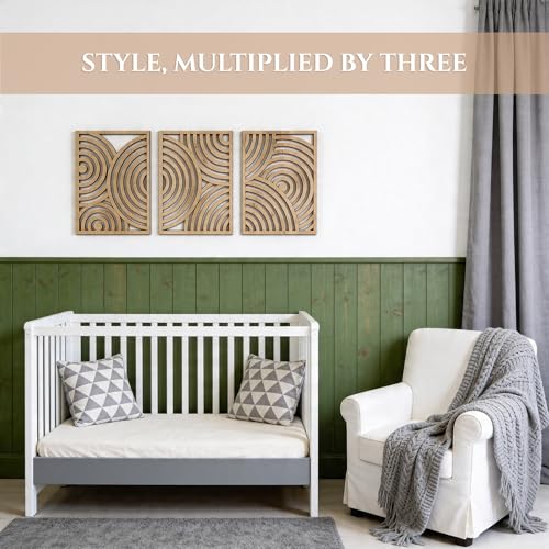 Modern Wooden Wall Sculptures (3 Count)