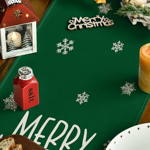 Green Xmas Trees Table Runner Home Party Decor 13x72 Inch